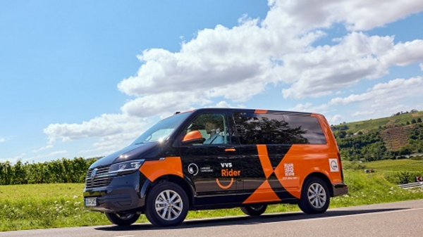 VVS rider bus travels along country road