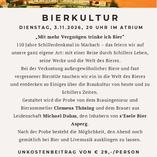 Event Teaserbild: Biertasting im Atrium