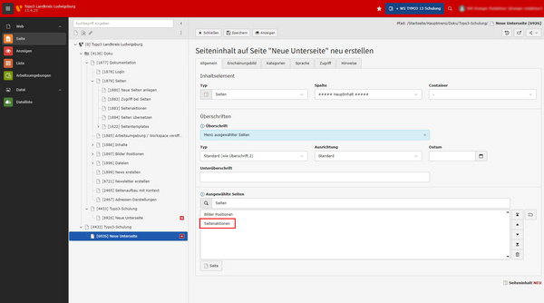 L'image montre une interface d'application avec un menu latéral à gauche, affichant différentes catégories et pages. À droite, un espace de saisie pour des liens et des titres. Le titre principal est "Dragons extérieurs", suggérant une gestion de contenu liée à ce sujet.