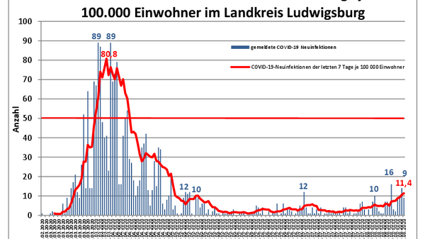 Teaserbild für Nine new COVID-19 infections in the Ludwigsburg district since yesterday