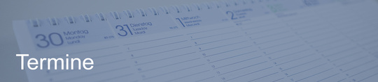 Ein geöffneter Kalender mit Monatsansicht zeigt die Tage 30 und 31 sowie einige leere Linien für Termine. Auf der linken Seite steht das Wort "Termine". (Text KI generiert)