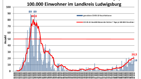 Teaserbild für Another 16 COVID-19 cases in the district - total number since the start of the pandemic rises to 2,211