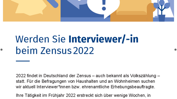 Teaserbild für On cherche des enquêteurs pour le recensement de 2022