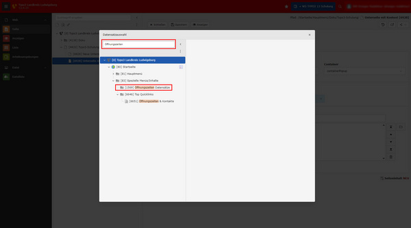Ein Dialogfenster zur Auswahl eines Zutrittsstands mit einer Eingabemaske für den Namen. Auf der linken Seite sind verschiedene Optionen aufgeführt, darunter "Standort 1" und "Standort 2". Der ausgewählte Punkt ist hervorgehoben.