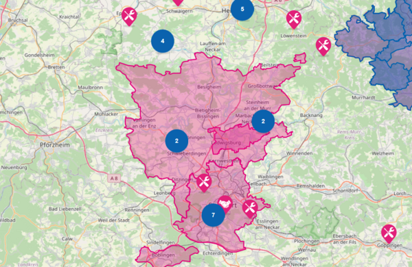 Screenshot interaktive Karte RadKULTUR