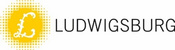 Logo von Ludwigsburg: Ein gelbes, runde Element mit dem Buchstaben „L“ in stilisierter Form, daneben der Schriftzug „LUDWIGSBURG“ in klarer, moderner Schrift.