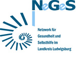 NeGeS - Netzwerk für Gesundheit und Selbsthilfe im Landkreis Ludwigsburg. Das Logo zeigt eine stilisierte Schnecke und den Schriftzug in blauen Buchstaben.