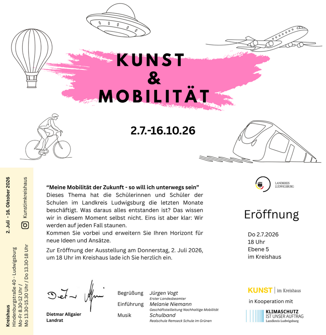 Invitation à l'exposition « Art et mobilité » le 2 juillet 2026 à 18 heures