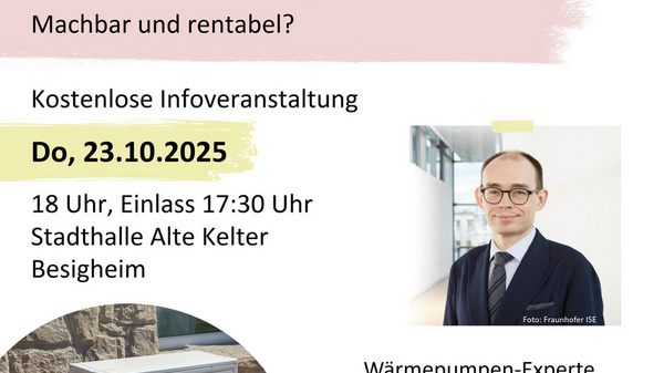 Plakat zur Veranstaltung Wärmepumpe im Bestandsgebäude